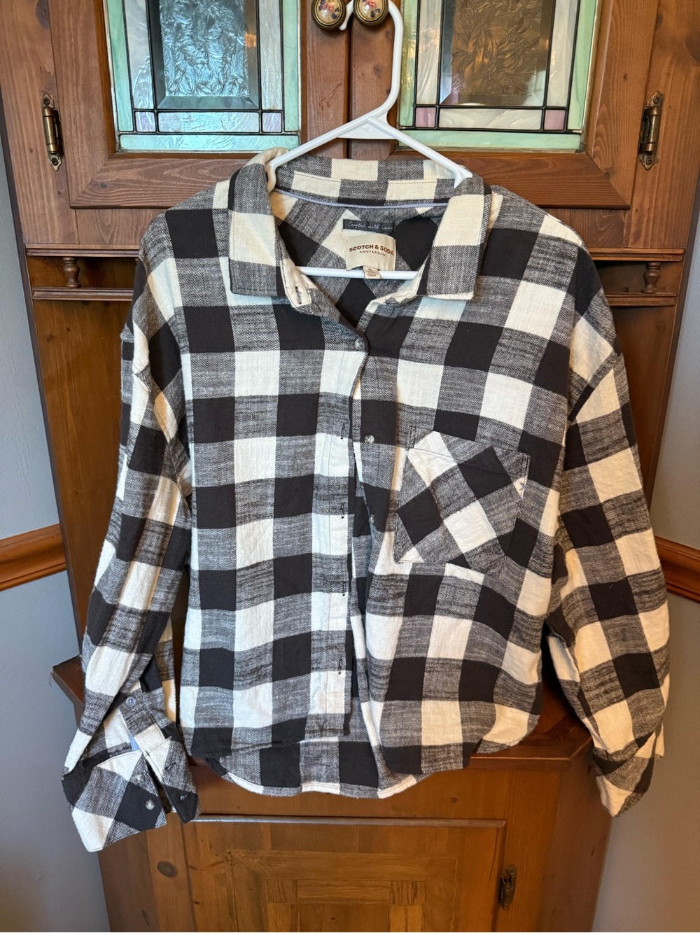 Scotch & Soda Amsterdam Buffalo Plaid Button Down Flannel Shirt - Women's XL